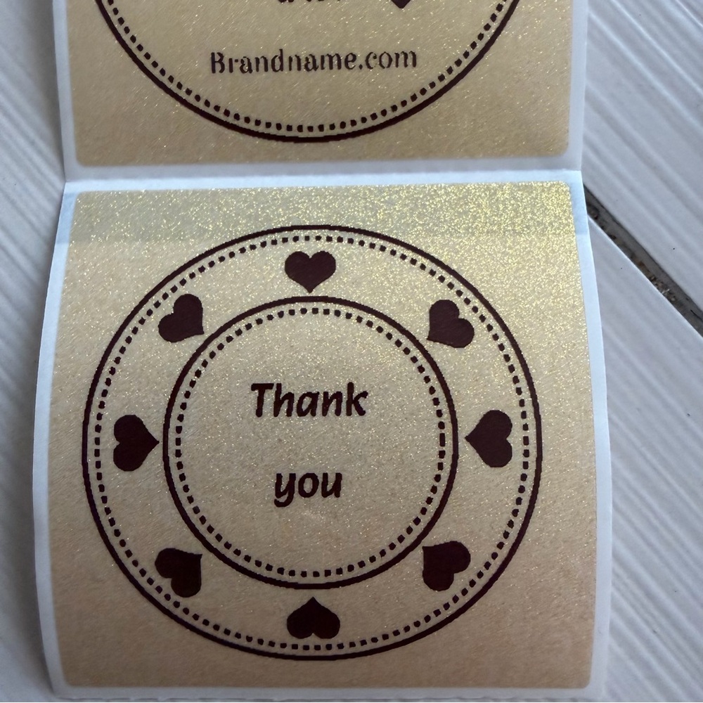 Gold and Black Transparent Glitter Thank You Stickers ~50pcs only~